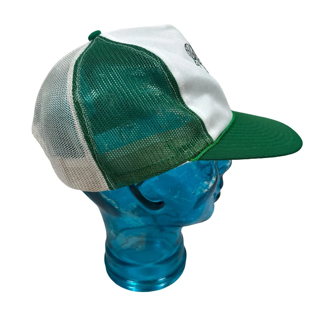 Vintage‎ Supercap Boston Celtics Mesh Rope Trucker SnapBack Hat Green White 80s